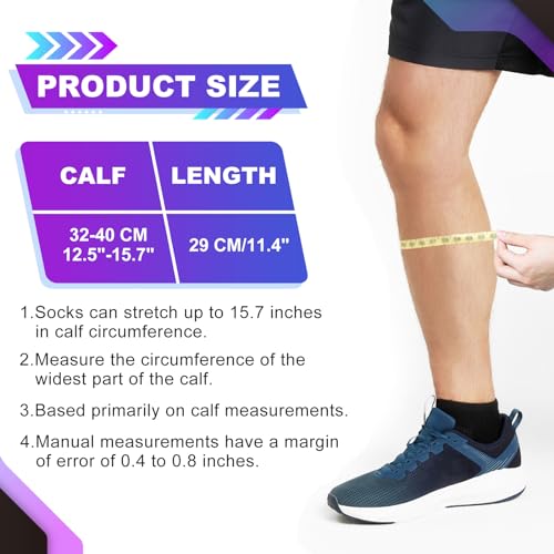 Junely 3 Pairs Calf Compression Sleeve for Men and Women - color: Striped