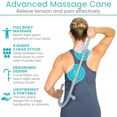 Vive Back and Neck Massager Cane - Trigger Point Massage Tools for Pain - style: Massage Cane