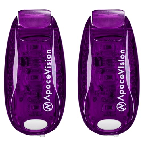 EverLightFX USB Rechargeable LED Safety Light 2 Pack, Clip On Strobe Light - color: Violet
