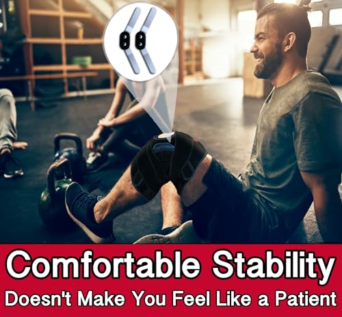 Hinged Knee Brace Support with Strap & Side Patella Stabilizers for Protection & Pain Relief for Arthritis, Meniscus Tear, ACL, MCL - Sports Compression Wrap for Running & Recovery - Men & Women - size: 3XL
