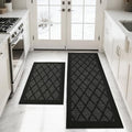 COSY HOMEER Kitchen Rugs, 2 PCS Kitchen Mats Non Slip Washable,Black - color: Black, size: 24"x36" + 24"x60"