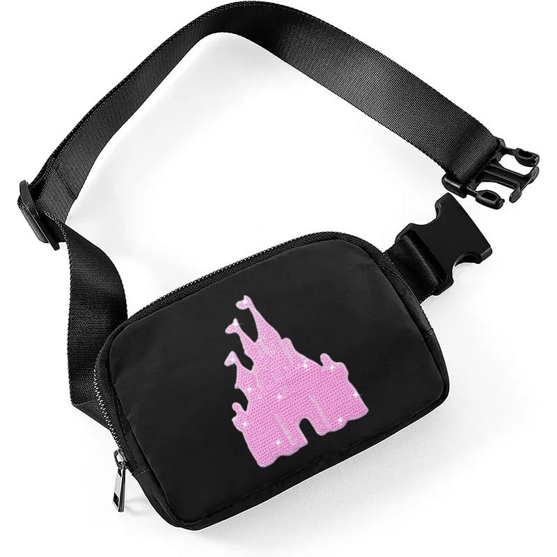 Magic Kingdom Sequin Belt Bag for Women Waterproof Waist Fanny Pack for Teen Girls Crossbody Bags for Traveling Jogging (blueB) - color: blueB