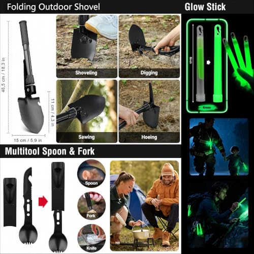 Survival First Aid Kit, 190 Pcs Survival Gear and Medical Supplies, Military IFAK EMT Molle Tactical Pouch for Outdoor, Camping, Hiking, Car, Vehicles and More
