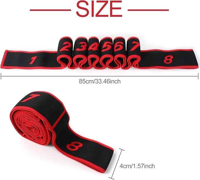 Stretching Strap with Loops for Yoga, Yoga Stretch Strap, Stretch Strap for Physical Therapy, Pilates Stretch Band, 8 Loop Exercise Strap for Flexibility, Hamstring Stretch, Home Workout with Storage Bag