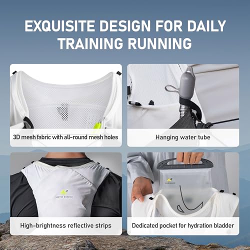 N NEVO RHINO 5L Running Vest, Water Vest Backpack with 2x500ml Soft Flasks - color: White, size: X-Large