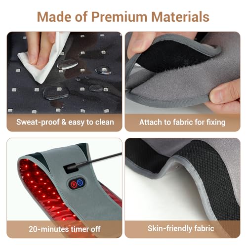 Comfytemp Red Light Belt with 126 LEDs, 660nm & 850nm, 22W(Corded) - color: Gray