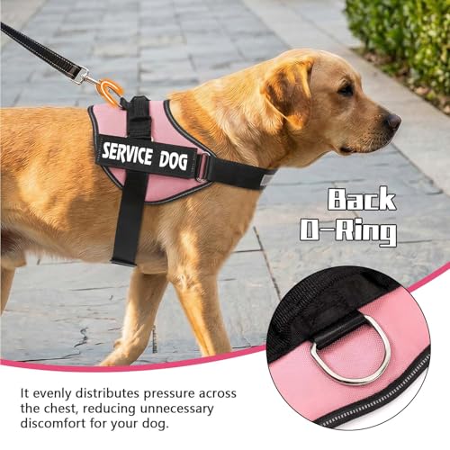 MUMUPET Service Dog Vest, No Pull & Reflective Dog Harness, Pink, XS - color: Pink, size: X-Small