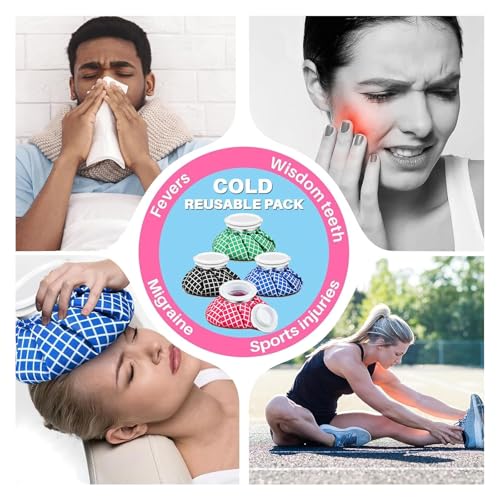 Honoson 4 Pack Reusable Ice Bag Hot Cold Bag Leakproof, Cute Style - style: Cute Style