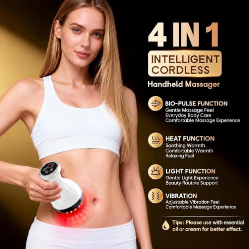 Red Light Lymphatic Drainage Massager Anti Cellulite Massage Tool - color: White