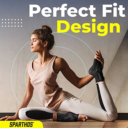 Sparthos Ankle Brace for Women & Men, Foot Compression Sleeve - Black-XL - color: Midnight Black