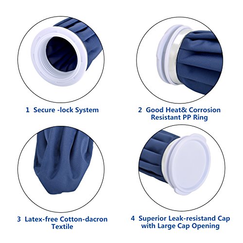 elitehood Reusable Ice Bags for Injuries, Refillable Ice Pack Hot Water Bag