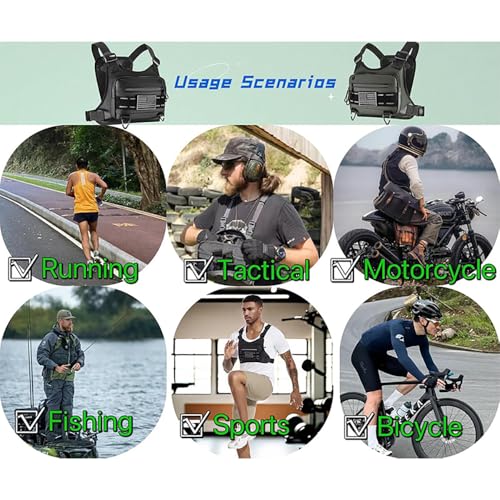 Running Chest Bag Tactical Running Vest with Pistol Holster Versatile Motorcycle Chest Pouch CCW Chest Pack