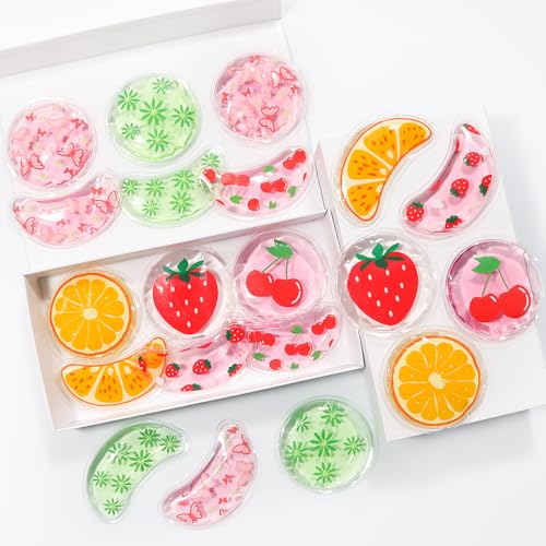 4PCS Gel Eye Ice Pack Set Reusable, Cold and Hot Compress for Eyes - color: Oranges