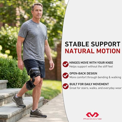 McDavid Heavy Duty Hinged Knee Brace for Men, ACL MCL PCL, Side Stabilizers - size: Small, style: Left Knee