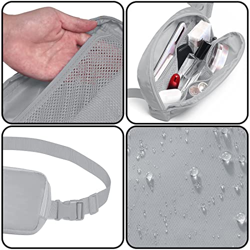 Amazerbst Belt Bag, Fanny Pack, Everywhere Belt Bag,40 Inch Adjustable Strap,for Women and Men,Waterproof - color: Grey