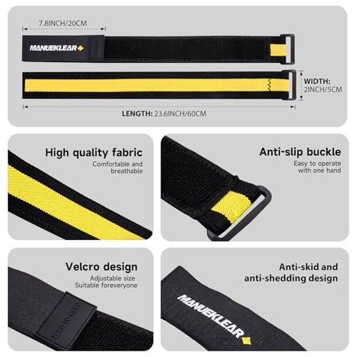 MANUEKLEAR Blood Flow Restriction Bands for Women Butt Lift - color: Black-Yellow