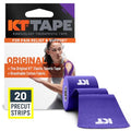 KT Tape, Original Cotton, Elastic Kinesiology Athletic Tape, 20 Count, 10” Precut Strips, Purple - color: Purple