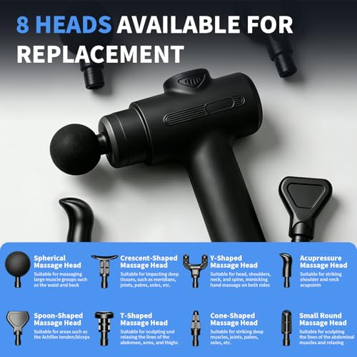 Massage Gun Deep Tissue, Handheld Neck Massager, Portable - 6 Adjustable Vibration Levels, Electric Back Massagers for Athletes, Home & Gym, Mothers Day Gifts (Black) - color: Black