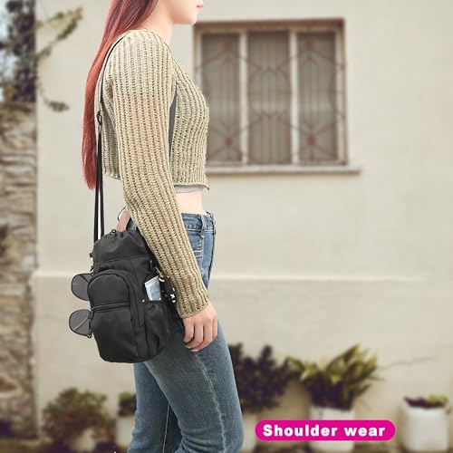 Wongeto Water Bottle Holder with Strap,25oz/40oz/64oz Water Bottle Carrier Sling Bag with Phone Pocket Crossbody Adjustable Shoulder with Hand Strap for Walking - color: Black