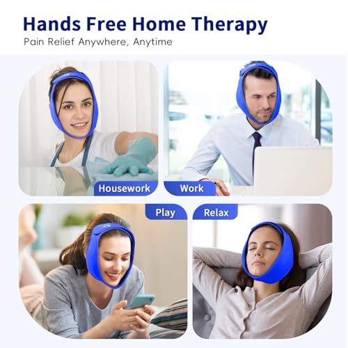 Wisdom Teeth Ice Pack Head Wrap for Pain Relief - Cold Hot Therapy for Face - color: Blue