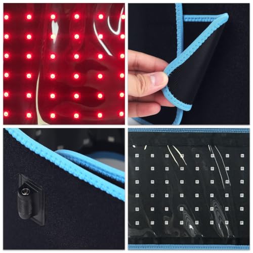 Red Light Therapy Belt with 132 LEDs 3-in-1 Chips 940nm 850nm 660nm(Corded) - size: XL