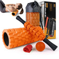 SUBCULTUREPICK 5 in1 Foam Roller Set Trigger Point Foam Roller for Exercise - color: Orange-new