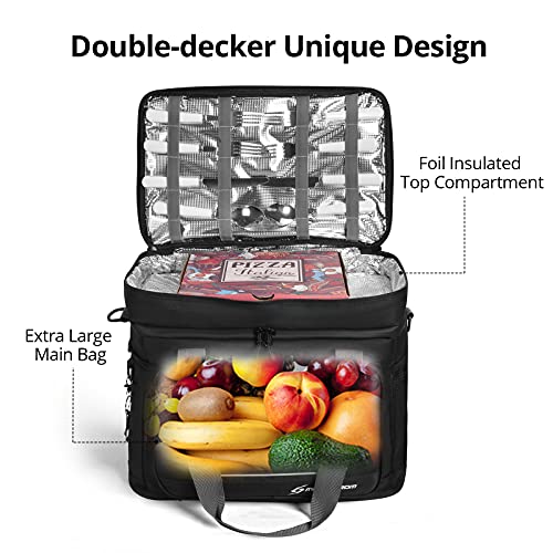 Maelstrom 24/30/60 Can Soft Cooler Bag, Double Deck Portable Ice Chest - color: Black, size: 60 Can