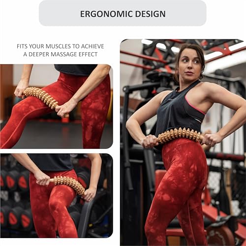 Curved Muscle Roller Stick – Deep Tissue Massage Stick for Muscle Recovery & Sports Therapy, Manual Massage Roller for Legs, Back & Trigger Points (Zero Flex Steel Core) with Travel Bag