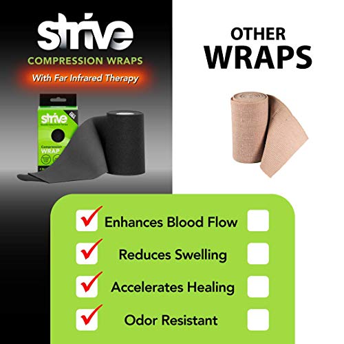 Strive Infrared Compression Therapy Wrap, 6" x 60", Adjustable, Black - color: Black, size: 6" x 60" Infrared Wrap