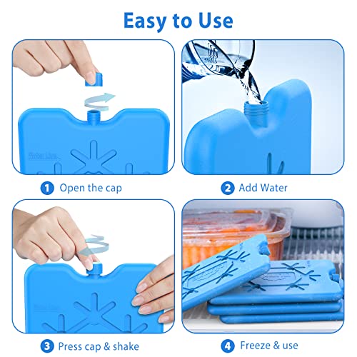 OUTXE Ice Packs for Lunch Box - Reusable Ultra-Thin Freezer Packs - Long-Lasting Cool Packs for Coolers, Keep Food Fresh and Cold in Lunch Boxes and breastmilk Bags - style: 8-Packs