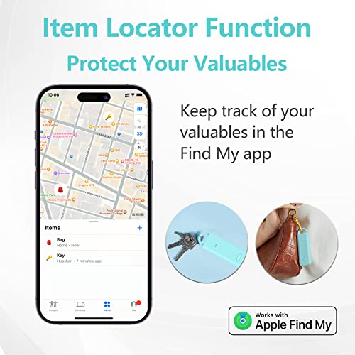 3-in-1 Personal Safety Alarm with Apple Find My - 130dB Emergency Siren, LED Strobe Flashlight, GPS Tracker Keychain for Women, Kids, Seniors - Real-Time Location, Anti-Loss, iOS Only - color: Aqua