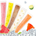 FEBSNOW 120 Pcs Disposable Ice Pop Bags Popsicle Molds With Funnel - size: 7.5"x2"