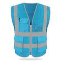 HYCOPROT High Visibility Mesh Safety Reflective Vest with Pockets and Zipper, Meets ANSI/ISEA Standards - color: Skyblue, size: Small