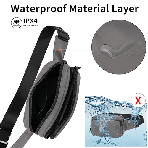Fanny Pack Nylon Mini Belt Bag Everywhere Belt Bag for Women Water Repellent Waist Packs Crossbody Bags with Adjustable Strap - color: Gray