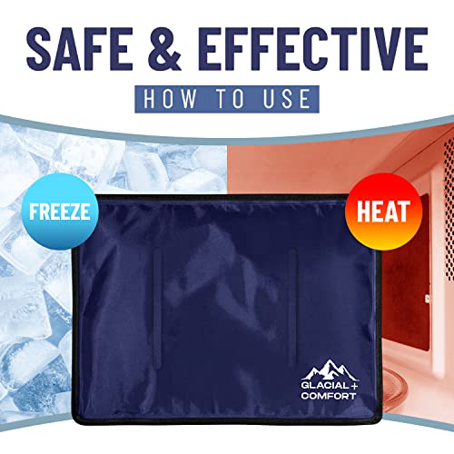 Glacial Comfort Gel Ice Pack for Back Pain - (12" x 8") Reusable Cold Pads for Hip, Knee, Shoulder Injuries, Muscle Strains, Migraine & Postpartum Recovery with Flex Technology - After Surgery. - size: Medium (12" x 8")