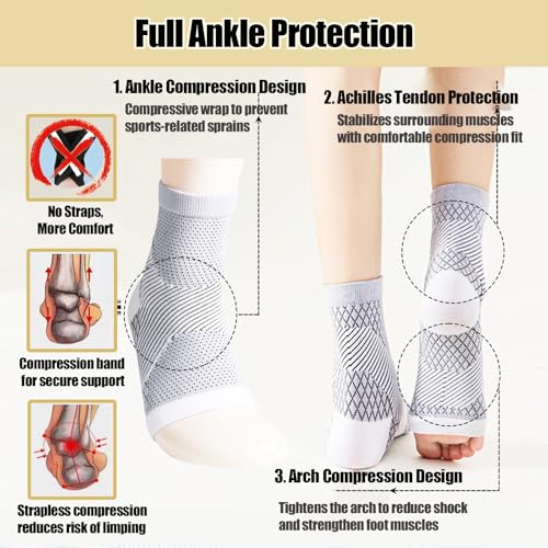 Neuropathy Compression Socks for Women and Men - Upgraded Soothe Pain Relief Ankle Sleeves - size: Small