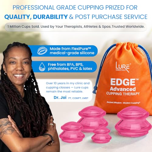 Silicone Cupping Set, Cupping Kit for Massage Therapy and Cellulite, 4 Cups - color: Pink, size: 4 Count