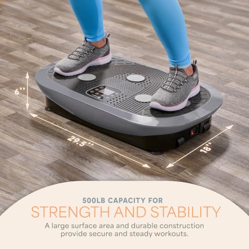 Lifepro Rumblex 4D Vibration Plate Exercise Machine with 7 Training Modes - color: Gray, size: Plus