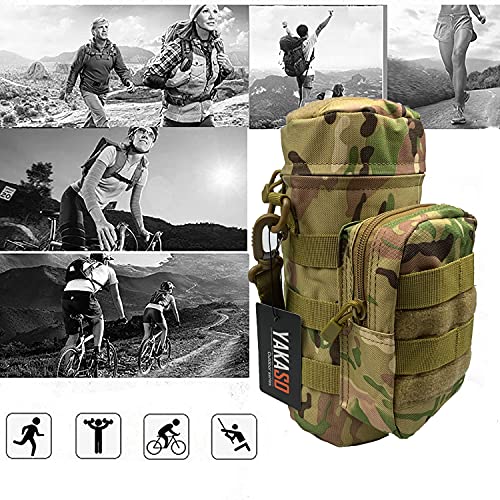 Tactical Molle Water Bottle Holder Pouch Hydration Carrier Bag Tactical EDC Water Bottle Carrier with Detachable Shoulder Strap for Hiking Camping Outdoor Sport Travel - color: CP