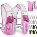 BECOJADDE Running Vest for Women Men, 5L/6L Lightweight Hydration Backpack Running Pack for Marathon, Trail, Cycling, Hiking, Jogging - color: Orchid Pink