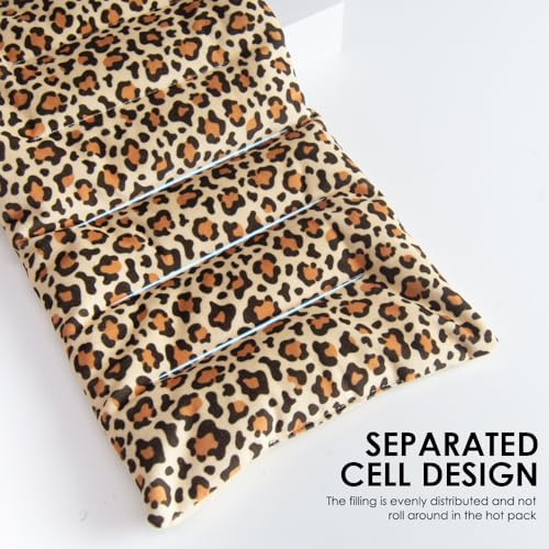 Microwave Heat Pad for Pain Relief, 8 x 16 Warm Compress Wrap - color: Heat Pad04 -Leopard Print