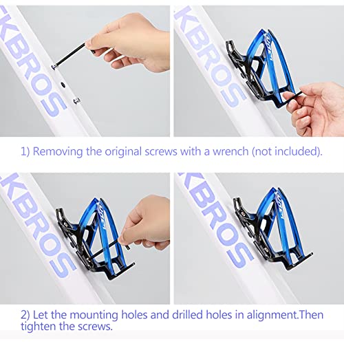 Suruid Bike Water Bottle Cage, Universal Bike Water Drink Holder Durable Ultralight Plastic Water Bottle Holder for Bicycle, Cycling Bottle Cage for MTB, Road Bike, Mountain Bike, 2 Pack - Black Blue - color: Black Blue