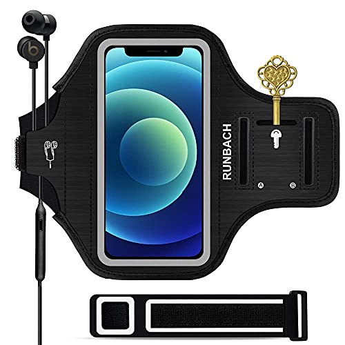 Armband for iPhone 13 Mini/12 Mini/11 Pro/iPhone X/XS,Sweatproof Running Exercise Gym Bag with Card Slot(Black)