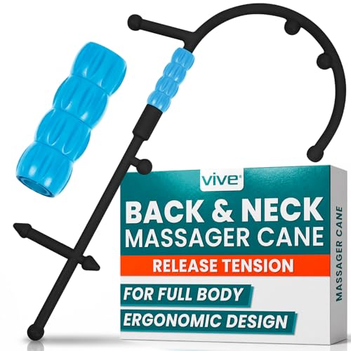 Vive Massage Cane with Roller - Interchangeable Heads - Trigger Point Tool - style: Massage Cane with Roller