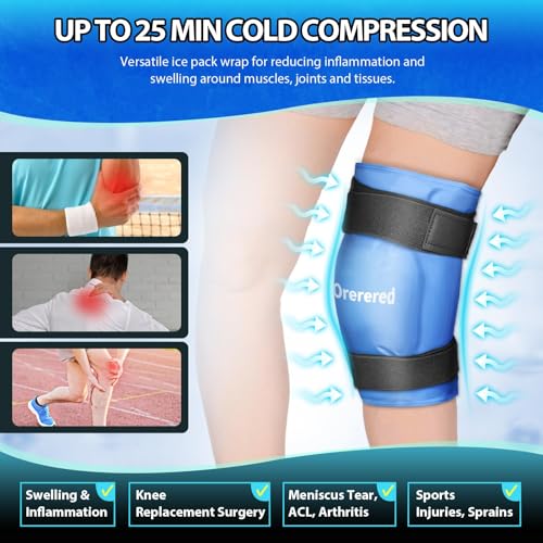 Ice Packs for Injuries Reusable Knee Gel Ice Pack Wrap for Swelling Blue - color: 1pc-blue
