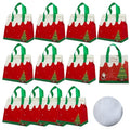 12Pcs Christmas Disposable Insulated Lunch Bags Thermal Cooler Bag Delivery - color: Red Green and White, size: 9.45"(H) x 9.45"(L) x 5.91"(W)
