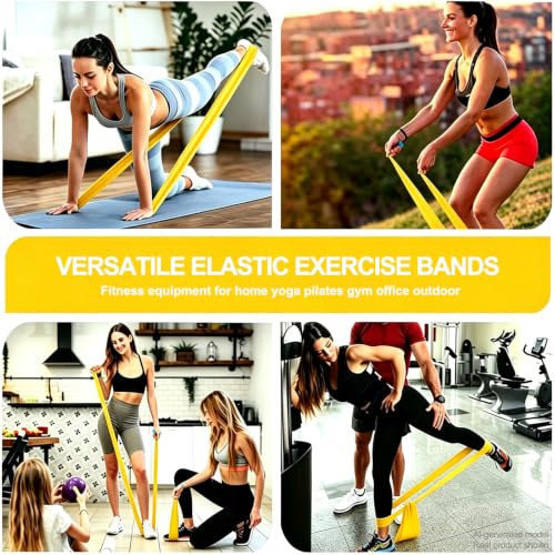 Long Resistance Bands for Working Out, Physical Therapy, Yoga & Pilates - color: Yellow