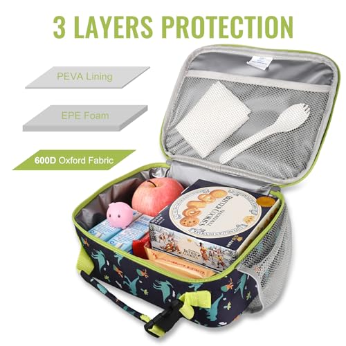 Genteen Kids Insulated Lunch Box for Boys Girls,Back to School,Office - color: P-1pk Dino
