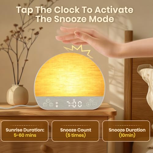 JONRRYIN Sunrise Alarm Clock Wake Up Light for Heavy Sleeper with Remote