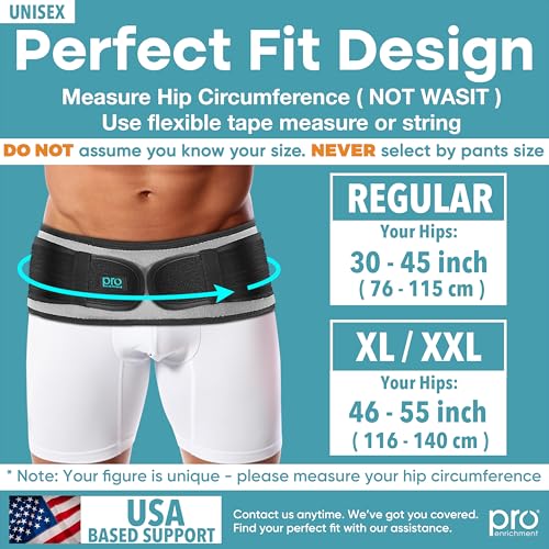 Sacroiliac Hip SI Belt, USA Patented SI Joint Belt for Women & Men -Gray-XL - color: Gray